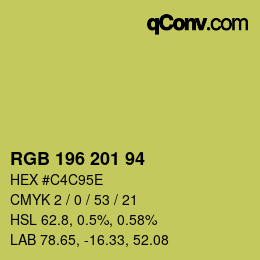 Color code: RGB 196 201 94 | qconv.com