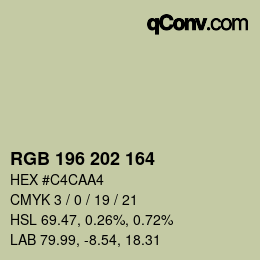 Color code: RGB 196 202 164 | qconv.com