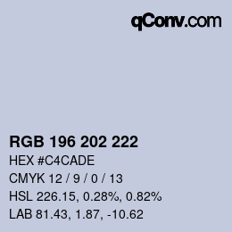 Farbcode: RGB 196 202 222 | qconv.com
