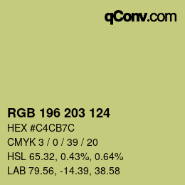 Farbcode: RGB 196 203 124 | qconv.com