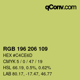 颜色代码: RGB 196 206 109 | qconv.com