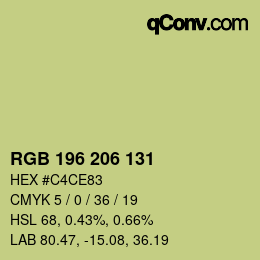 Farbcode: RGB 196 206 131 | qconv.com