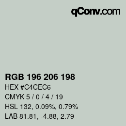 Code couleur: RGB 196 206 198 | qconv.com