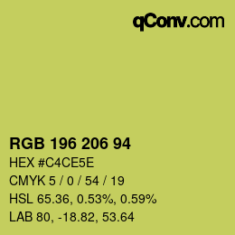 カラーコード: RGB 196 206 94 | qconv.com