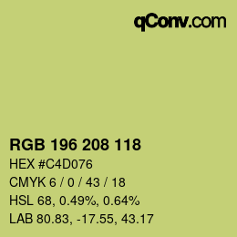 Código de color: RGB 196 208 118 | qconv.com