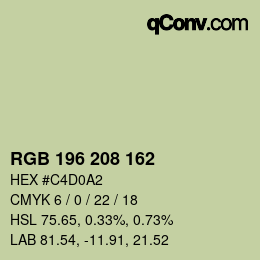 カラーコード: RGB 196 208 162 | qconv.com