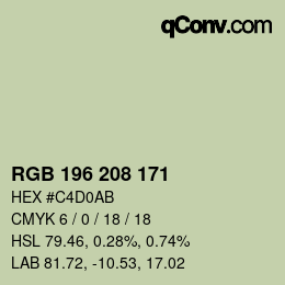 Farbcode: RGB 196 208 171 | qconv.com
