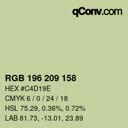 颜色代码: RGB 196 209 158 | qconv.com