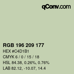 Código de color: RGB 196 209 177 | qconv.com