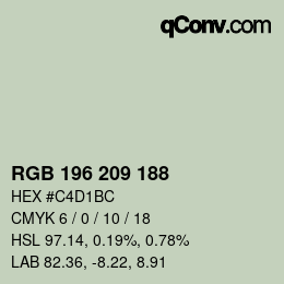 カラーコード: RGB 196 209 188 | qconv.com