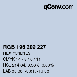 Farbcode: RGB 196 209 227 | qconv.com