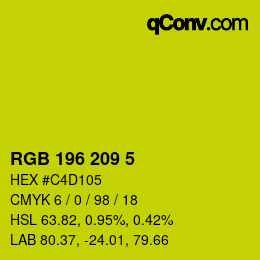 カラーコード: RGB 196 209 5 | qconv.com