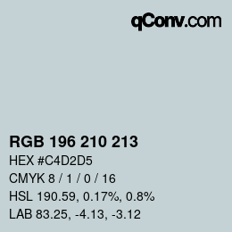 Farbcode: RGB 196 210 213 | qconv.com