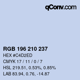 Color code: RGB 196 210 237 | qconv.com