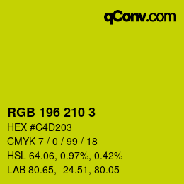 カラーコード: RGB 196 210 3 | qconv.com