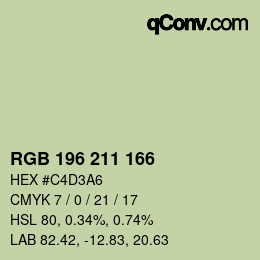 Color code: RGB 196 211 166 | qconv.com