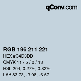 Farbcode: RGB 196 211 221 | qconv.com