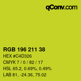 Color code: RGB 196 211 38 | qconv.com