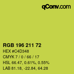 カラーコード: RGB 196 211 72 | qconv.com