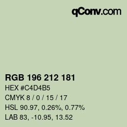 颜色代码: RGB 196 212 181 | qconv.com