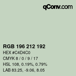 Farbcode: RGB 196 212 192 | qconv.com