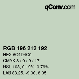 颜色代码: RGB 196 212 192 | qconv.com