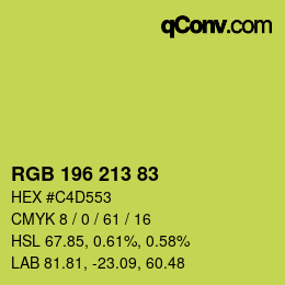 Farbcode: RGB 196 213 83 | qconv.com