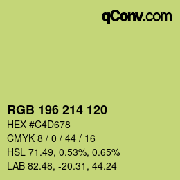 Código de color: RGB 196 214 120 | qconv.com