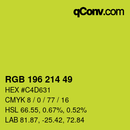 Código de color: RGB 196 214 49 | qconv.com