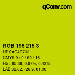 カラーコード: RGB 196 215 3 | qconv.com
