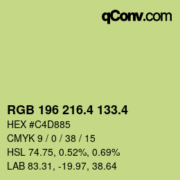 カラーコード: RGB 196 216.4 133.4 | qconv.com