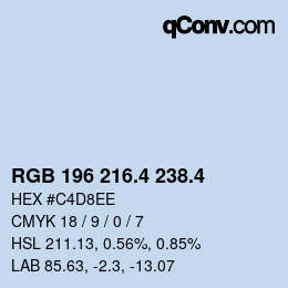カラーコード: RGB 196 216.4 238.4 | qconv.com