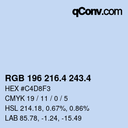 カラーコード: RGB 196 216.4 243.4 | qconv.com