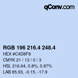 カラーコード: RGB 196 216.4 248.4 | qconv.com