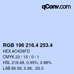 カラーコード: RGB 196 216.4 253.4 | qconv.com