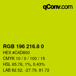 カラーコード: RGB 196 216.8 0 | qconv.com
