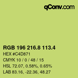 カラーコード: RGB 196 216.8 113.4 | qconv.com
