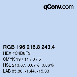 カラーコード: RGB 196 216.8 243.4 | qconv.com
