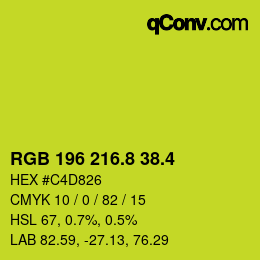 カラーコード: RGB 196 216.8 38.4 | qconv.com