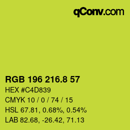 カラーコード: RGB 196 216.8 57 | qconv.com