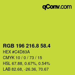 カラーコード: RGB 196 216.8 58.4 | qconv.com