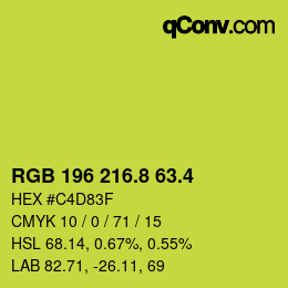 カラーコード: RGB 196 216.8 63.4 | qconv.com
