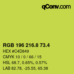 カラーコード: RGB 196 216.8 73.4 | qconv.com