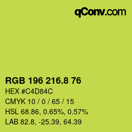 カラーコード: RGB 196 216.8 76 | qconv.com