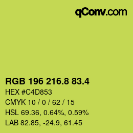 カラーコード: RGB 196 216.8 83.4 | qconv.com