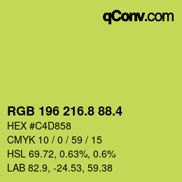 カラーコード: RGB 196 216.8 88.4 | qconv.com