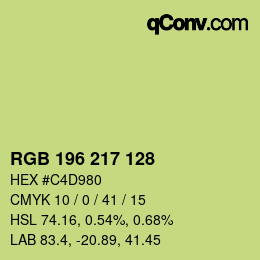 颜色代码: RGB 196 217 128 | qconv.com