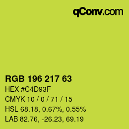 颜色代码: RGB 196 217 63 | qconv.com