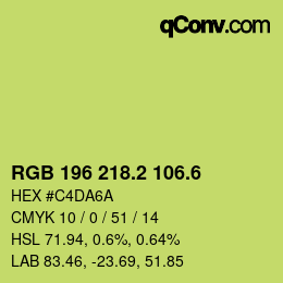 カラーコード: RGB 196 218.2 106.6 | qconv.com
