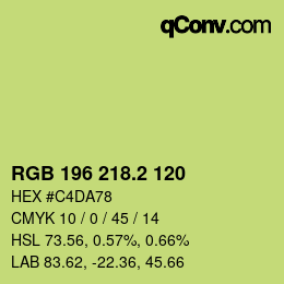 カラーコード: RGB 196 218.2 120 | qconv.com